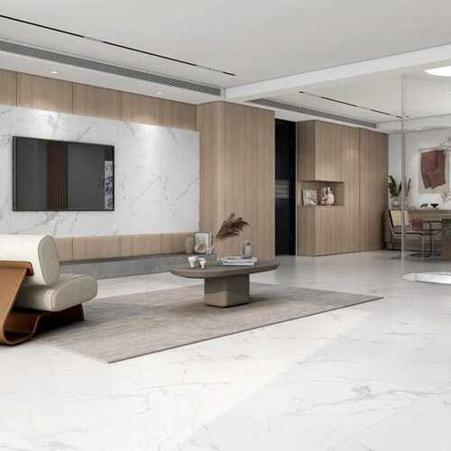 寒江雪 奶白色柔光岩板大理石天鹅绒瓷砖750x1500客厅地砖卫生间 - 图0