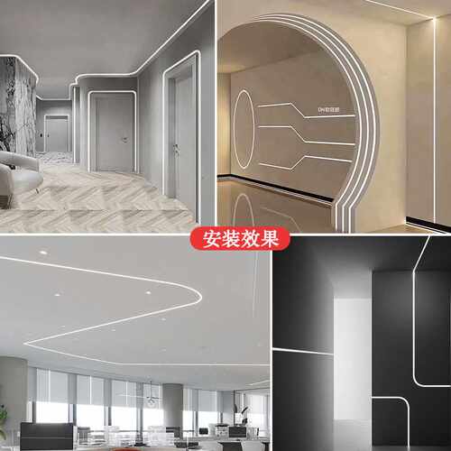 led柔性硅胶12v24灯带条软套管低压防水自粘220V嵌入式线形灯带槽 - 图2