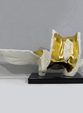 酒店装饰样板房客厅摆设简约玻璃E钢抽象艺术雕塑摆件家居饰品