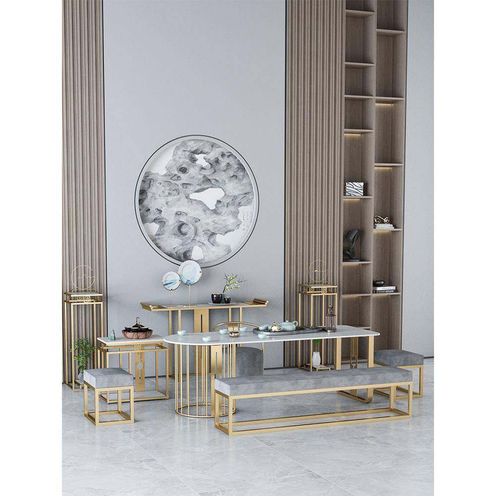 新中式大理石茶桌椅组合现代岩板功夫泡茶桌办公室喝茶茶台小茶几,淘宝优惠券,粉丝福利购,淘宝优惠卷