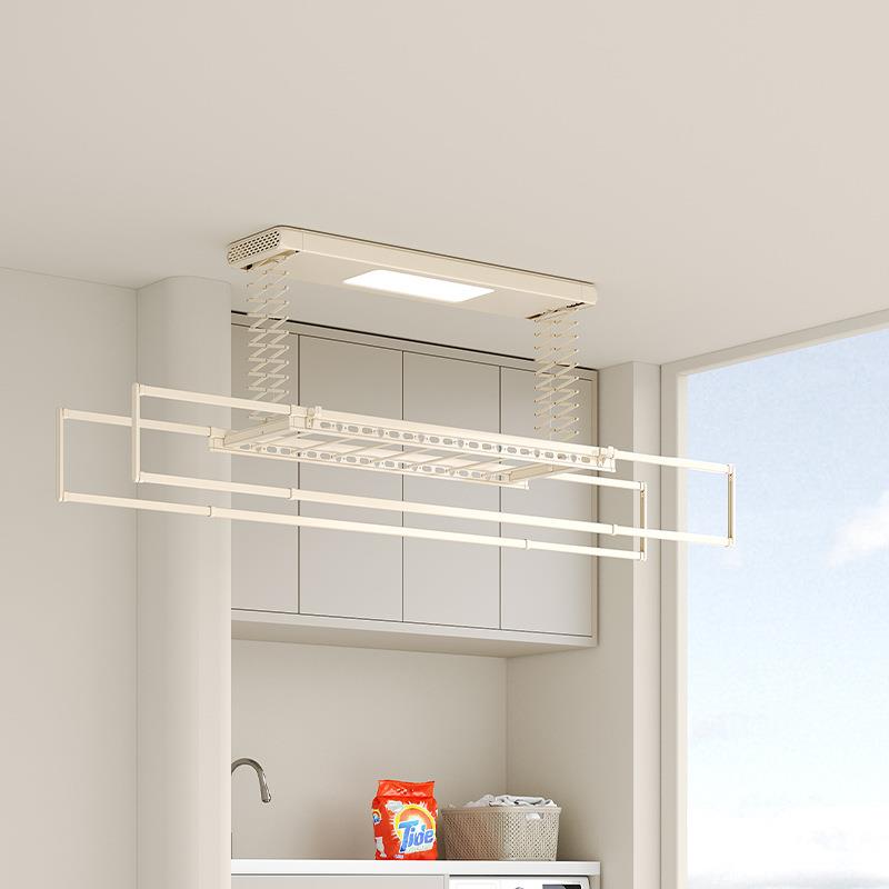 阳台家用智能升降语音声控静音电动晾衣杆晾衣架室内烘干静音升级 - 图1