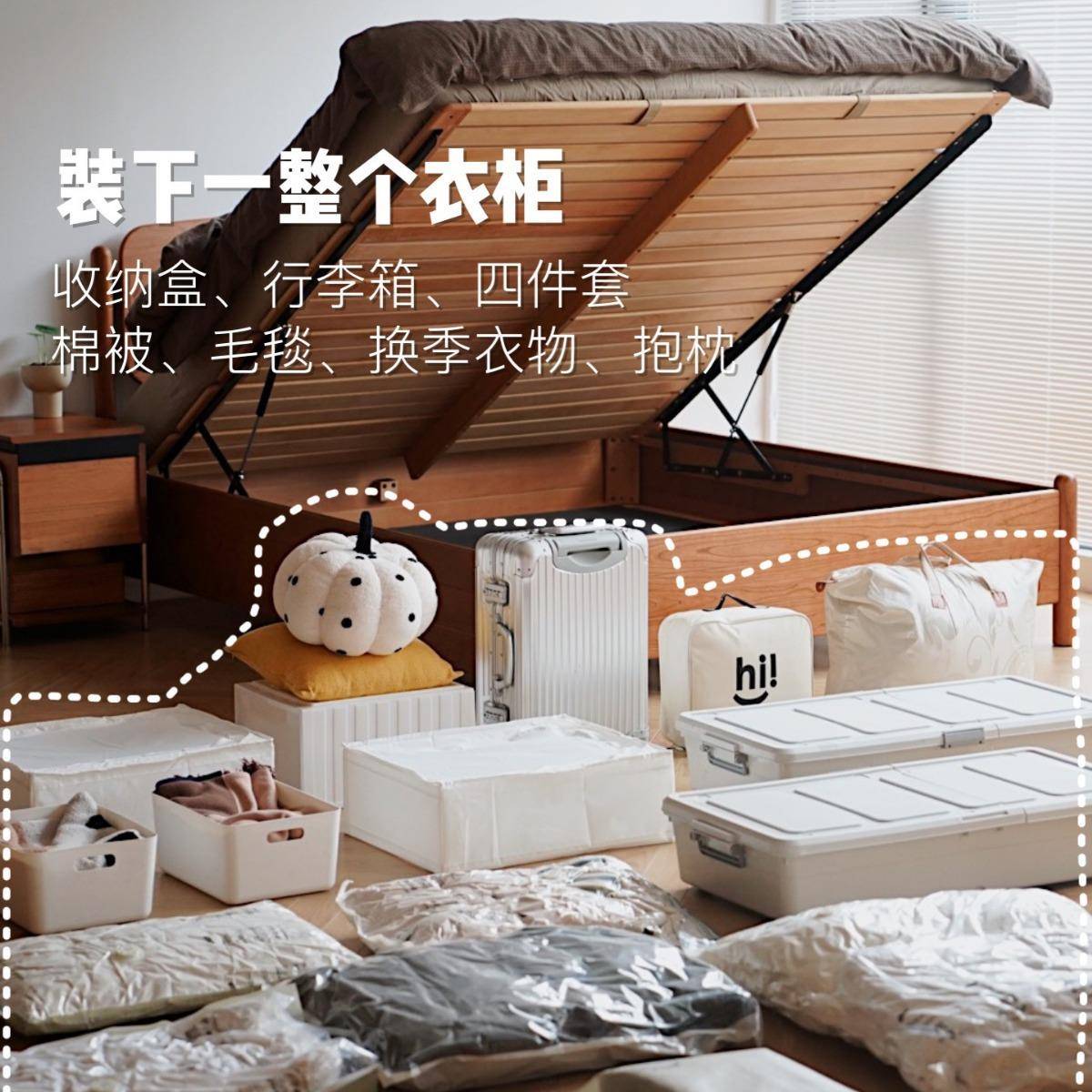 考拉箱体床离地式设计透气防潮的实木储物双人床 - 图2