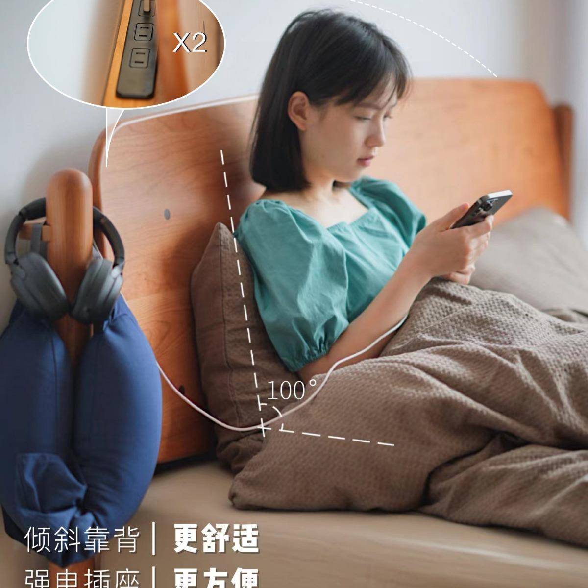 考拉箱体床离地式设计透气防潮的实木储物双人床 - 图0