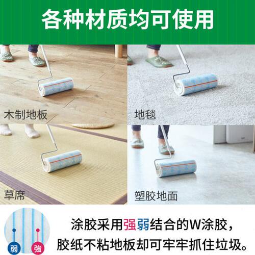 Nitto COLOCOLO科粘乐进口粘毛器滚筒两段伸缩加宽粘滚地板除尘 - 图2