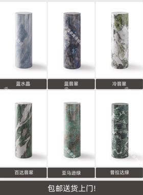 圆柱大理石装饰底座客厅落地式高低展示桌装饰墩典雅花架入口