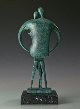 相守JD雕塑3人物家居摆件办公室铜包邮抽象10酒店工艺品书房客厅