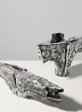 新中式侘寂风陶瓷花器花瓶摆件不规则售楼部桌面装饰民宿样板房间