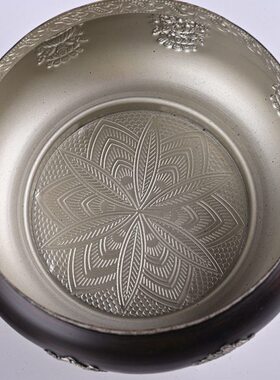 藏式民族风八吉祥糌粑盒新款雕刻古铜色收纳罐家用用品家用摆件