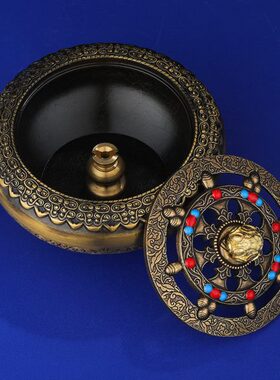 家居纯铜香炉熏香炉八吉祥宝炉居家供奉藏香炉小号直径8cm