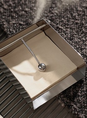 现代客厅轻奢杆压金属圆球支点纸A巾座样板间氛围感软装饰收纳摆