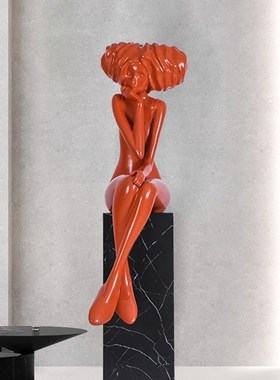 现代简约花季少女人n物s抽象雕塑装饰摆件大堂售楼处样板间工艺品