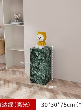 大理石摆件客厅玄关酒店会所轻奢B岩板装饰立柱雕塑花架落地式底