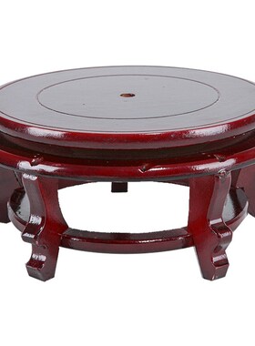 可旋转底座实木托架圆形摆件花瓶奇石头鱼缸花盆景底托增高木座垫