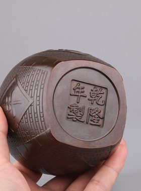 纯铜五谷丰登缸苏工仿古家居饰品办公桌招财纳福开业乔迁玄关摆件