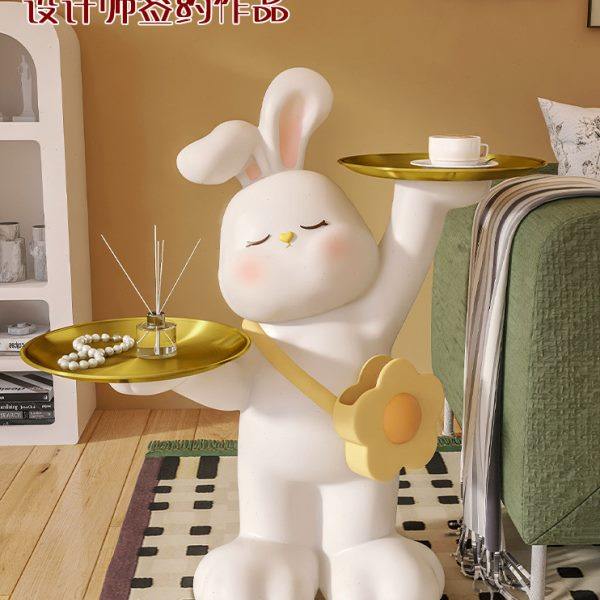 大型落地兔子摆件网红电视柜客厅沙发旁边家居装饰品礼物乔迁新居,淘宝优惠券,粉丝福利购,淘宝优惠卷
