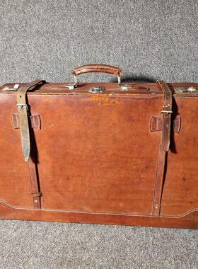 国产老式大号旧皮箱老提箱行李箱怀旧老物件收藏摆件店面装饰道具