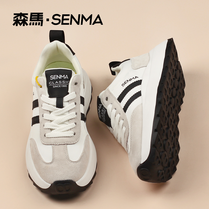 SENMA/森马女士运动休闲鞋复古阿甘男鞋情侣潮流慢跑鞋老爹鞋正品