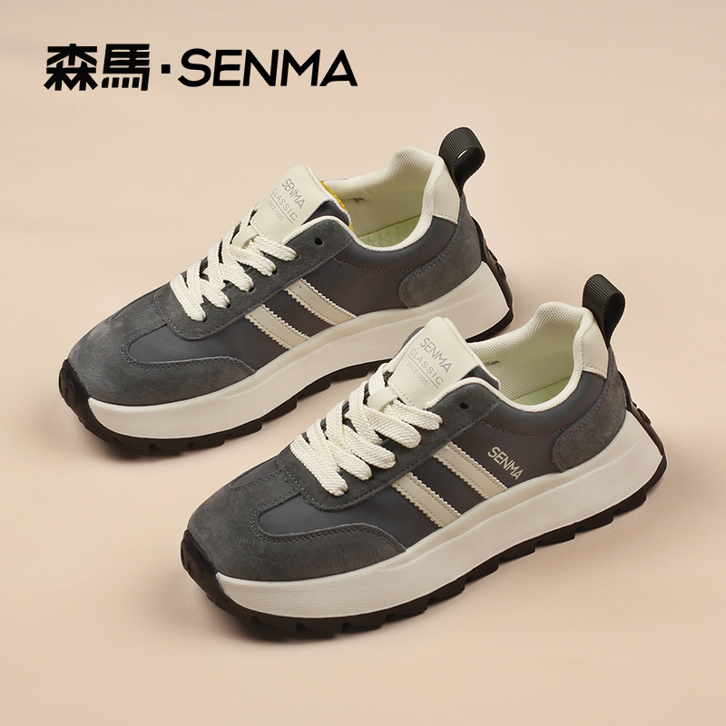 SENMA/森马女士运动休闲鞋复古阿甘男鞋情侣潮流慢跑鞋老爹鞋正品
