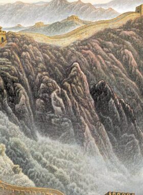 邹利玉 许仁龙 万里长城 国画山水画心办公客厅装饰高清微喷