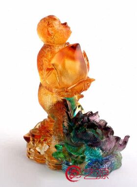 琉璃摆件富贵猴子生肖家居装饰品朋友同事同学的生日礼品礼物刻字