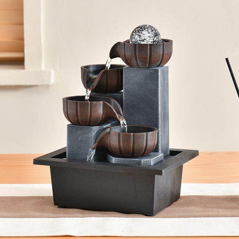 流水摆件小型喷泉客厅风水轮桌面水循环家居装饰办公室工余间,淘宝优惠券,粉丝福利购,淘宝优惠卷