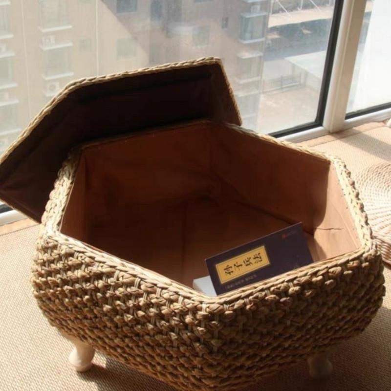 ShJ创意藤编飘窗桌子榻榻米茶几创意地台矮桌藤艺小炕桌炕几收纳 - 图2