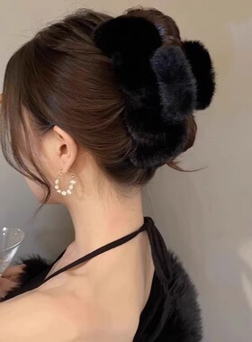 大号毛绒发夹女2026年新款秋冬