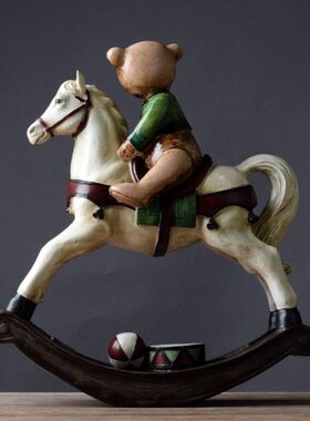 美式复古品摆件摇马客厅酒柜怀旧艺术品个性房间北欧风格卧室装饰