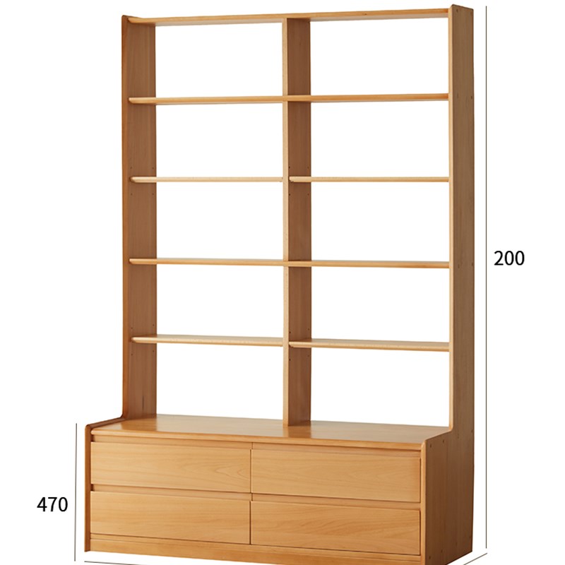 盼居实木书柜书架纯实木储物柜组合大书架简P约现代现代简约家用 - 图0