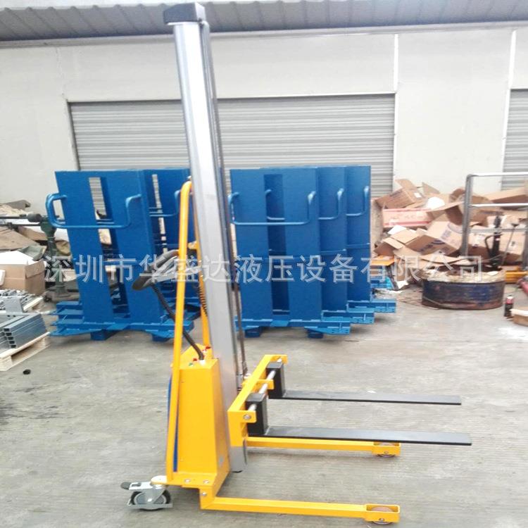 迷你型电动工位车100/150KG不锈钢轻型半电动堆高车升降搬运叉车 - 图2