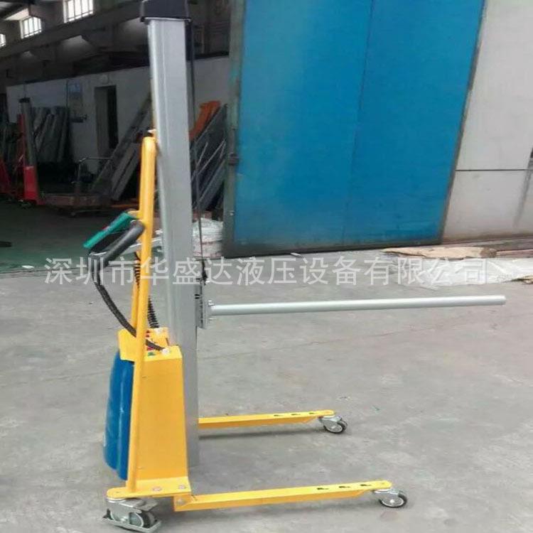 迷你型电动工位车100/150KG不锈钢轻型半电动堆高车升降搬运叉车 - 图0