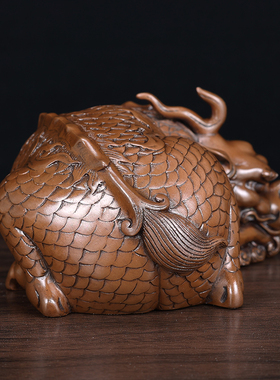 紫铜镇纸麒麟小号摆件创意文房四宝笔架书房书法压U纸镇尺手把件