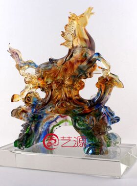 前礼物途无马摆件创意家居办公琉璃量升迁升职装饰品生日礼品开业
