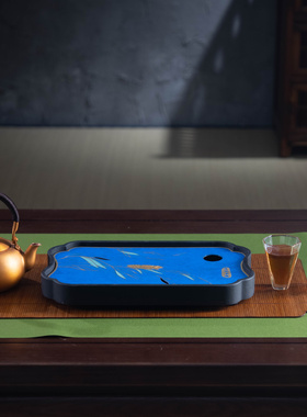 朱炳仁铜 家用简约储水干t泡台茶托沥水茶盘功夫茶具金风玉露茶盘