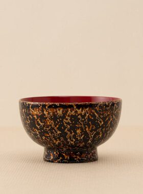 平安社 手工白点花大漆碗木胎漆器工艺品 特别好看的复古高级碗