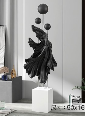 客厅大型落地斗鱼摆件电视柜沙发旁边大号家居装饰W品乔迁新居礼