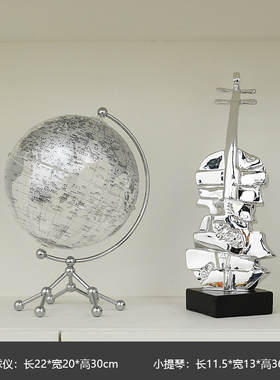 创意小提琴摆件轻奢n高档工艺品酒柜装饰品书房办公室桌面摆设礼