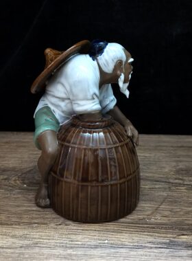 石湾公仔陶瓷工艺品欣喜有鱼电视柜摆件现代简约书房饰品礼品摆设