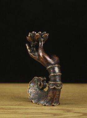 纯铜制品铜摆件佛手莲花倒流香办公室桌面茶台装饰倒流香插铜茶宠