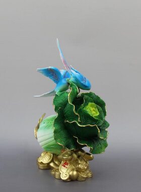 喜得百财黄铜装饰摆件乔迁新居开业日常送礼白菜铜工艺品