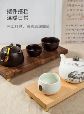 黑胡桃实木底座托摆件工艺品瓶佛像茶具长方圆形奇玉石头展示支架