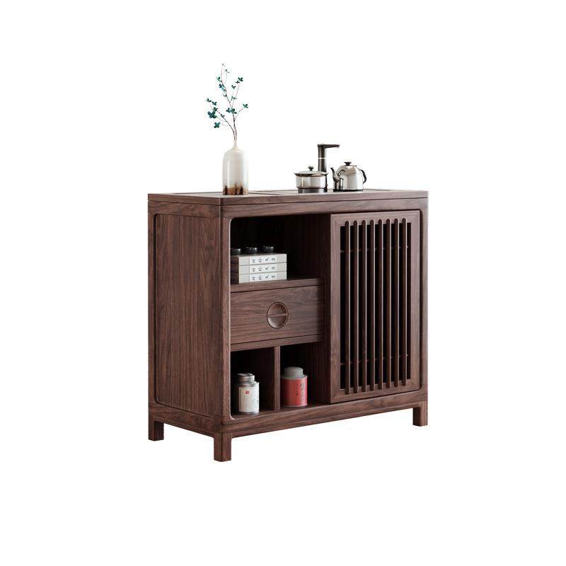 茶水柜实木胡桃木色茶水台茶边柜侧柜边几茶室烧水壶一体柜,淘宝优惠券,粉丝福利购,淘宝优惠卷