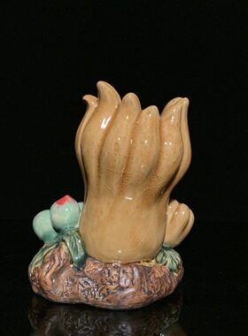 石湾公仔陶瓷佛手小花瓶创意家居客厅电视柜饰品摆件植物工艺礼品