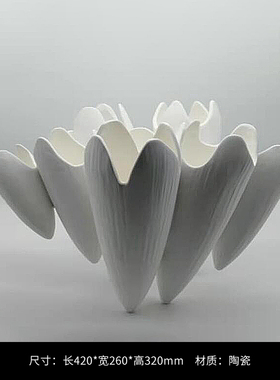 创意现代样板房售楼部手工陶瓷抽象雕塑花瓶摆件博古X架装饰工艺