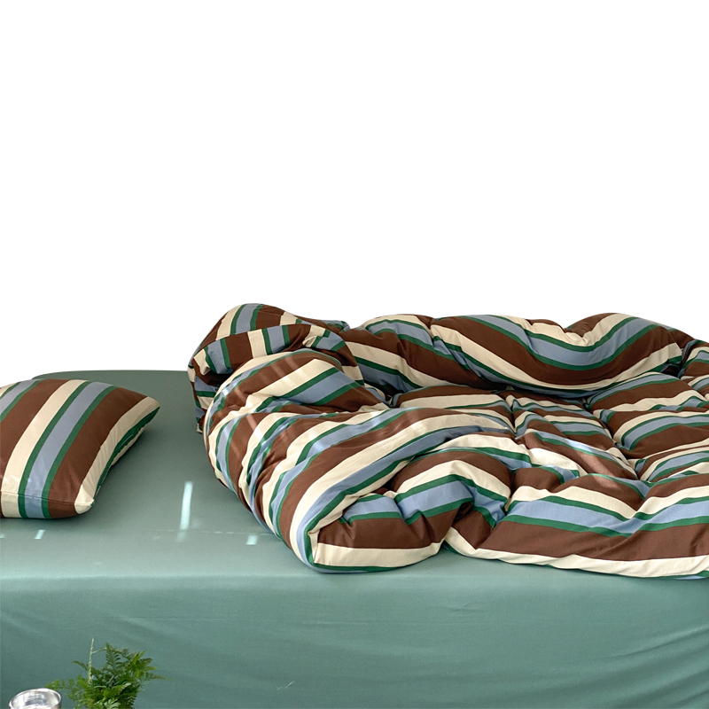 Minimal巴特农神q殿春夏新款撞色复古A类针织棉四件套床单床笠 - 图3