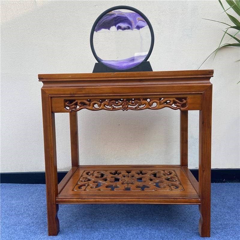 新中式榆木d实木盆景架鱼缸架奇石桌摆件台沙发几边几角几花架茶 - 图1