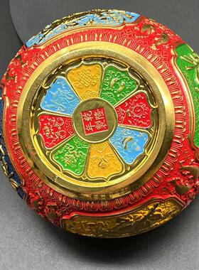 八宝聚宝盆掐丝珐瑯铜鎏金聚宝盆碗彷古干隆年制家居门店摆件