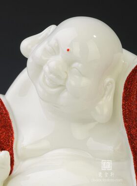 白瓷客厅办公同化招财 德弥勒佛摆件佛礼品个性创意弥勒佛笑乐