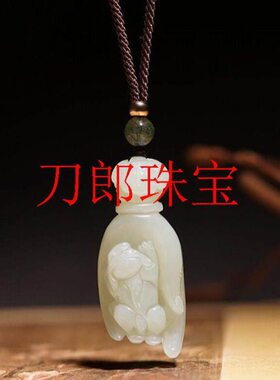 白挂件来财精选玉石手玉坠男女伸佛手和田玉招财貔貅吊坠款玉送礼