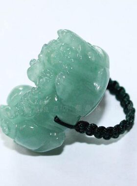 百搭精美天然东陵玉貔貅戒指 东陵玉皮丘戒面 东陵玉貔貅指环